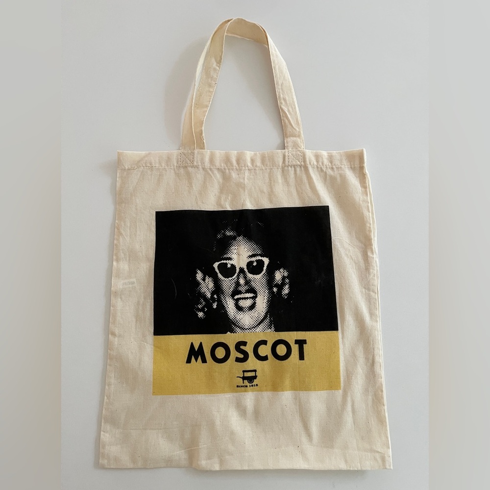 MOSCOT Eyewear Fabric Double Handle Iconic Tote Bag New York Stencil Pop Art